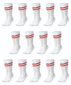 Ronex Soccer Socks - Set of 14 Pairs - White/Red