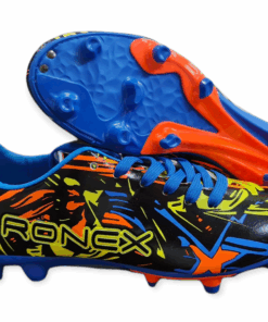 Ronex Turbo Soccer Boots Multi Ground - Black/Blue/Lime Orange - UK 7