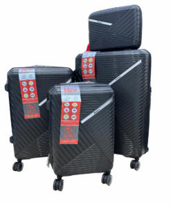 Rootco 3 Piece suitcase and Cosmetic Bag - Black