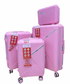 Rootco 3 Piece suitcase and Cosmetic Bag - bubblegum pink