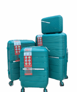 Rootco 3 Piece suitcase and Cosmetic Bag - Turquoise