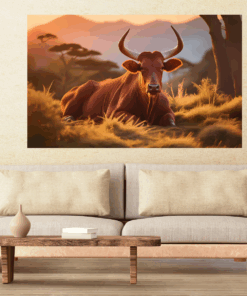 Rooted Art Cattle/Cow - Home Decor Wall Art (287)