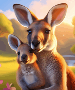 Rooted Art Kangaroo - Home Decor Wall Art (171)