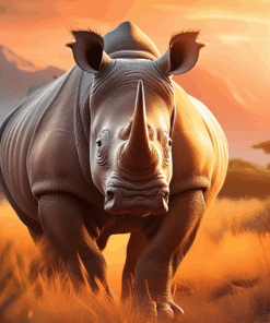 Rooted Art Rhino - Home Decor Wall Art (580)