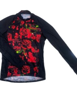 ROSSIMODA - Unisex Zip-up Long Sleeve Cycling Shirts - Roses Glitch - XS