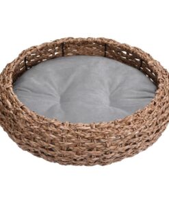 Round Seagrass Pet Bed with Pillow