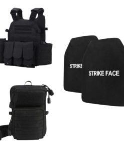 Royal Empire Tactical Gear Vest with Pouches and (UHMWPE) Ballistic Plates - Black