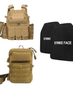 Royal Empire Tactical Gear Vest with Pouches and (UHMWPE) Ballistic Plates - Khakhi