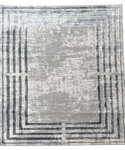 Royal Rugs- Grey Border Lines Modern Turkish Soft Rug - 230 x 160 cm