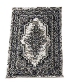 ROYAL RUGS Navy Beige Kerman Machine Made Area Rug