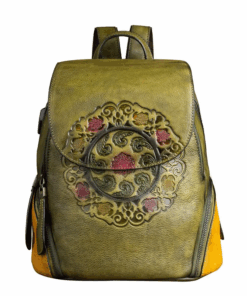 Royalty Collections - Westal Rozy Vintage Genuine Leather Backpack - Green