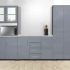 Rozen 3 Piece Kitchen Unit, White and Hi Gloss Storm Grey