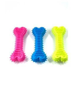 Rubber Dog Bone Spikey Toy & Teeth Cleaner - 3 Pack