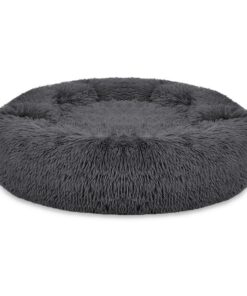 Ruff 'n Tuff Plush small Pet Cushion Shag Fur Calming Bed - Grey