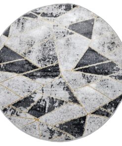 Rug Wave - Stunning Grey And Black Round Carpet 100x100cm