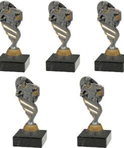 Rugby Figurine Trophy with Marble Base - Silver/Gold