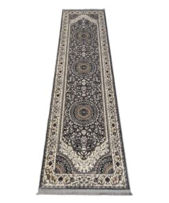 Rugs Classic Floral Persian Style Runner Rug - Grey/Beige - 300 x 80 cm