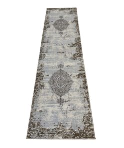 Rugs Contemporary Persian Inspired Rug/Runner - Grey/Beige - 300 x 80 cm