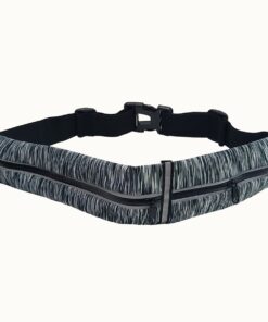 Running Belt for Women Men Waist Pack 2 Extendable Water-Resistant Pockets - Black