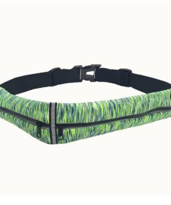Running Belt for Women Men Waist Pack 2 Extendable Water-Resistant Pockets - Green