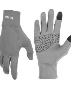 Running Gloves Touch Screen Grey Sleek Medium