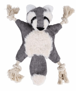 Rusty The Raccoon Rustle & Playtime Fun Cotton Rope Dog Chew Toy