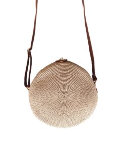 S-Cape Round Rattan Straw Bag - Brown