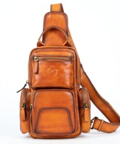 SA Classy Genuine Leather Retro Sling Waist Chest Shoulder Bag Purse 12042