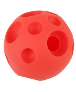 Safety Soft Honeycomb Shape Dog Chew Toy Squeaky Ball Food Toy For Dogs - Red