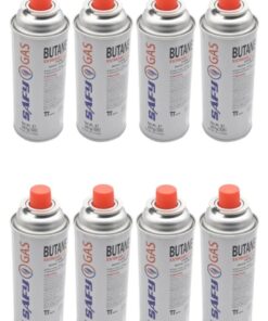 SAFY GAS - Pack of 8 - Butane Canisters 227g