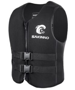 SAKINNO Neoprene Life Jackets For Adults, Teenagers, Kids - Black - L