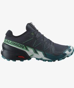 Salomon Men's Speedcross 6 Trail Running Shoes - Carbon/Tahitian Tide/White - UK 8