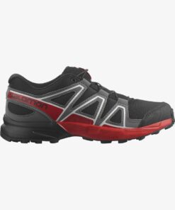 Salomon Speedcross Junior Trail Running Shoes - Black/Quiet Red - UK Junior 2