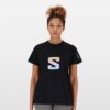 Salomon Womens Split Logo Short Sleeve Tee - BLACK - L
