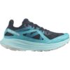 Salomon Women's Ultra Flow Trail Running Shoes - CARBON/PEACOCK BLUE/WHITE - W UK8