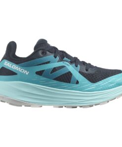 Salomon Women's Ultra Flow Trail Running Shoes - CARBON/PEACOCK BLUE/WHITE - W UK8