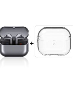 Samsung Galaxy Buds3 Silver and Buds Clear Case Cover