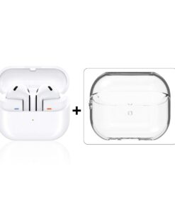 Samsung Galaxy Buds3 White and Buds Clear Case Cover