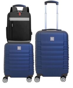 Santorini Luggage Suitcases Hardshell Set with Backpack - 45cm & 65cm - Blue
