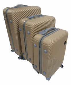 Sastro Quality Hard Shell Suitcase Set 3 Piece - Wave - Beige