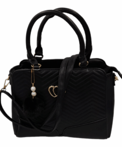 Satchel Bag with Adjustable Strap Handbags for Women Ladies Bags Handbag - Black