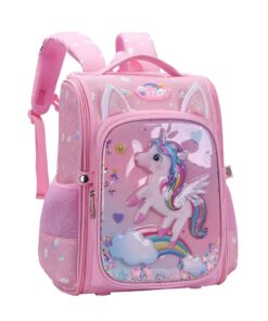 SBP-9383, High Quality 3D Unicorn Large Pre-school Backpack - Pink