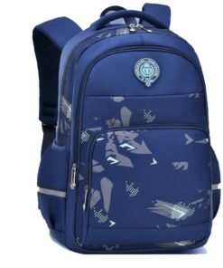 School bags Orthopedic Waterproof school backpack High School Student - NavyBlueGrey