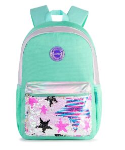 School Bookbags for Girls Glitter Stars Sequin Stylish Shiny - Green