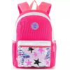 School Bookbags for Girls Glitter Stars Sequin Stylish Shiny - Red