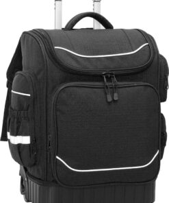 School Mate® Hard Base Ripstop Polyester XL Trolley Back Pack BLACK S-2982