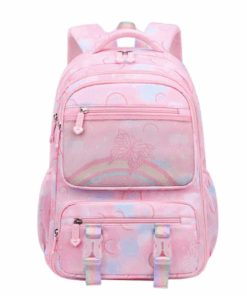 Schoolbag Backpack for Girls Butterfly Primary School - LightPink