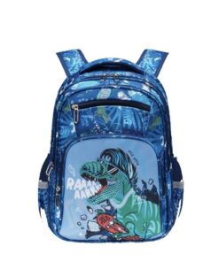 Schoolbags Cartoon Print Waterproof Large Capacity Kids Backpacks - BottleBlue