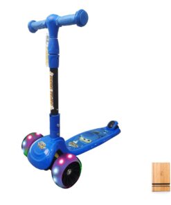 Scooter for kids with Flashing Wheels Including College Originals Bamboo Phone Dock - Blue