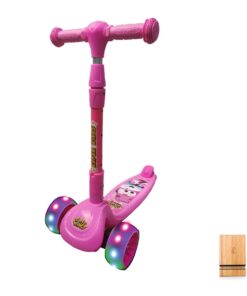 Scooter for kids with Flashing Wheels Including College Originals Bamboo Phone Dock - Pink